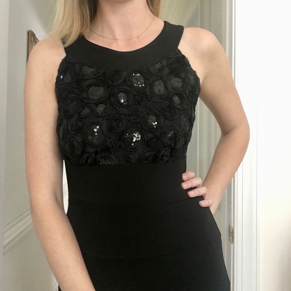 Sequined Roses Form Fitting LBD - Enfocus Studio - Picture 14 of 16